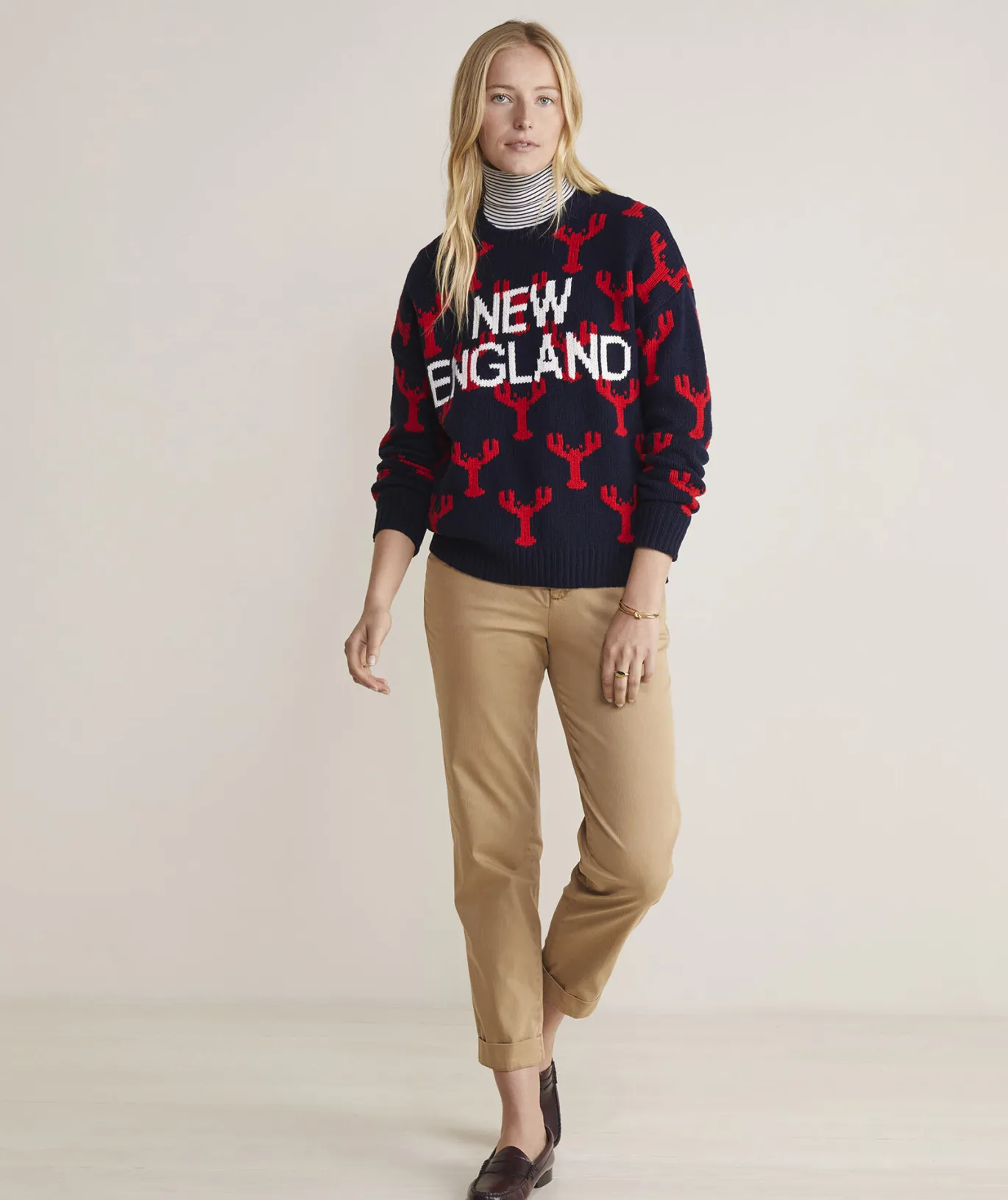 Lobster Fair Isle Crewneck Sweater