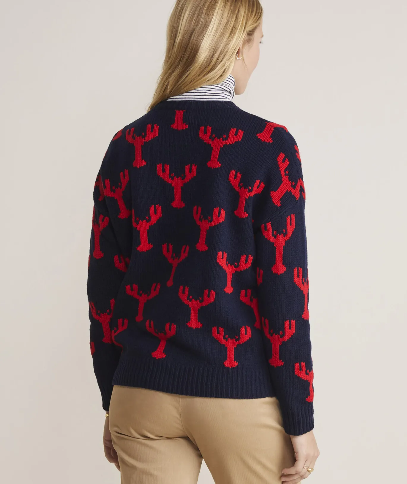 Lobster Fair Isle Crewneck Sweater