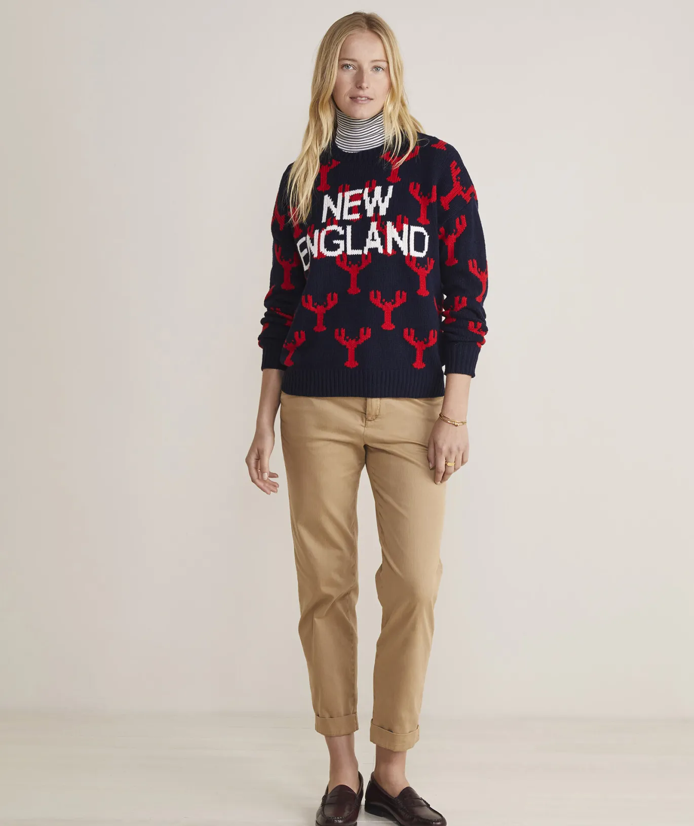 Lobster Fair Isle Crewneck Sweater