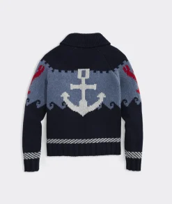 Lobster Shawl Full-Zip Cardigan