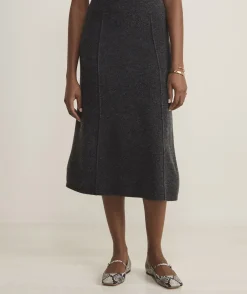 Merino Wool Midi Skirt
