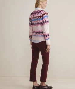 Patchwork Fair Isle Mockneck Sweater