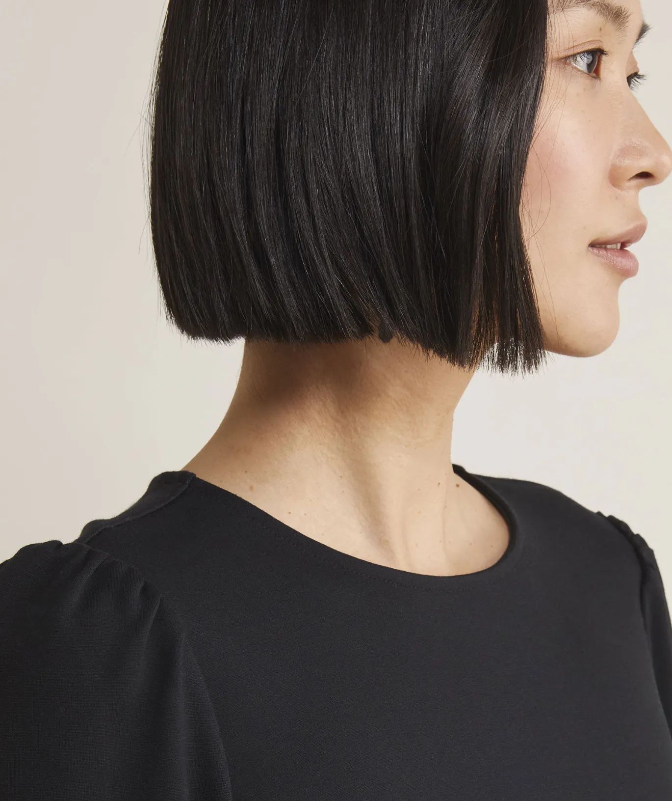 Ponte Puff-Sleeve Dress