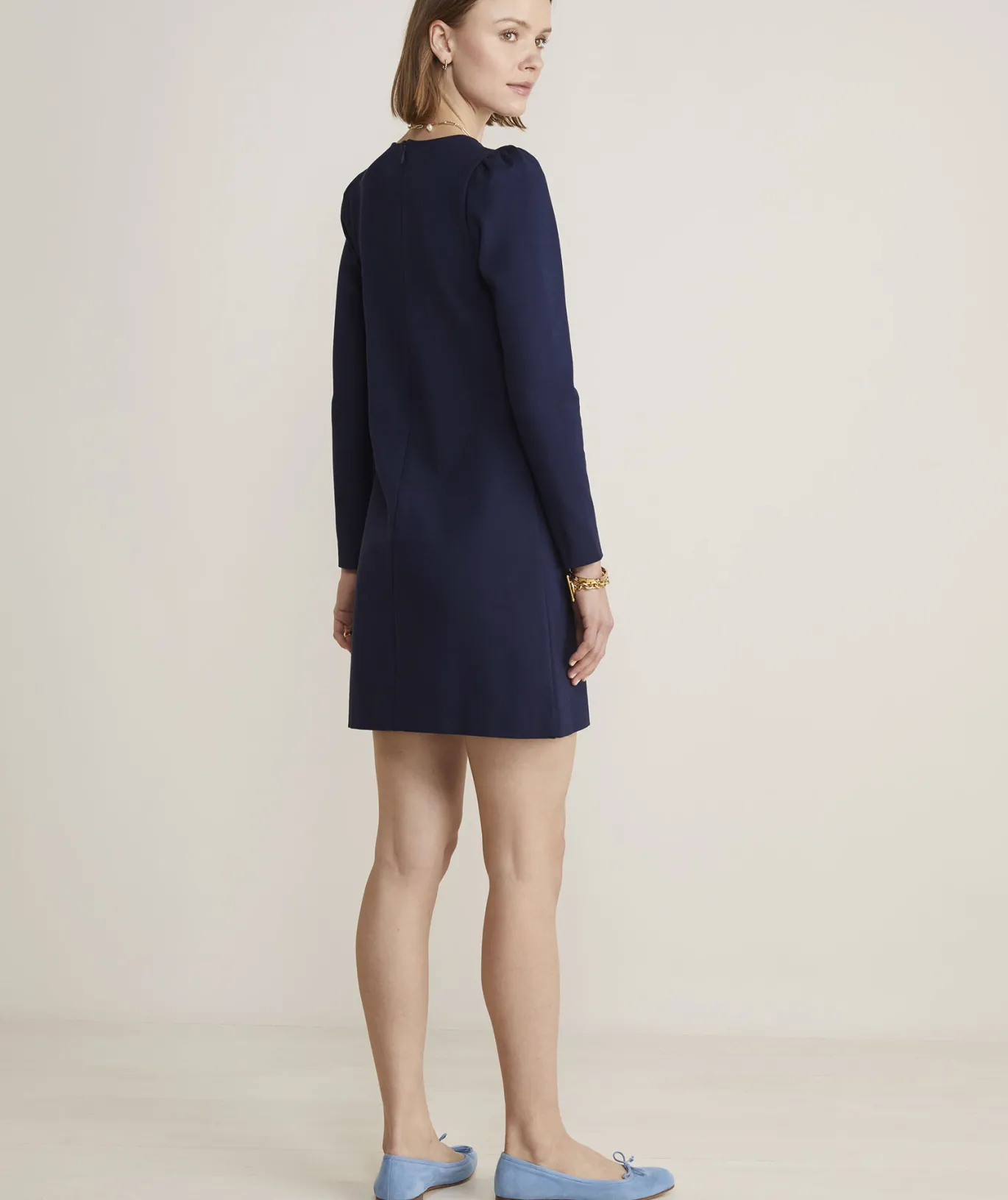 Ponte Puff-Sleeve Dress