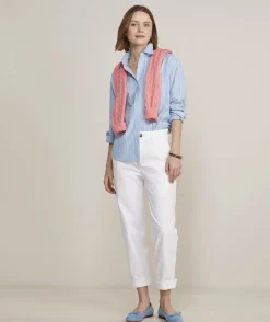 Poplin Button-Front Raglan Top