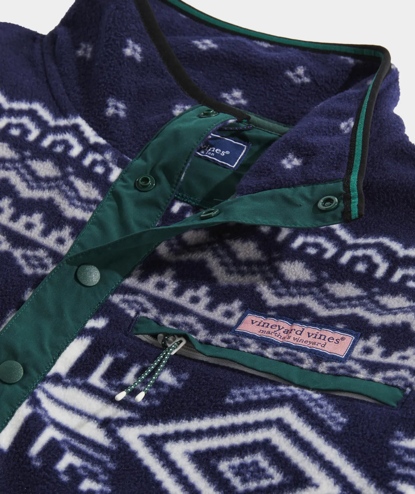 Printed Harbor Fleece Quarter-Snap