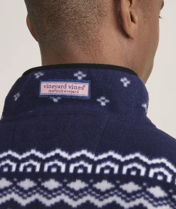 Printed Harbor Fleece Quarter-Snap