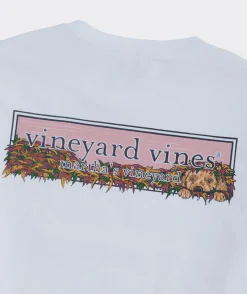 Puppy Leaf Pile Logo Box Long-Sleeve Tee