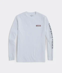 Puppy Leaf Pile Logo Box Long-Sleeve Tee
