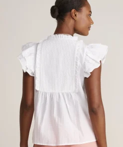 Quilted Ruffle Sleeve Top