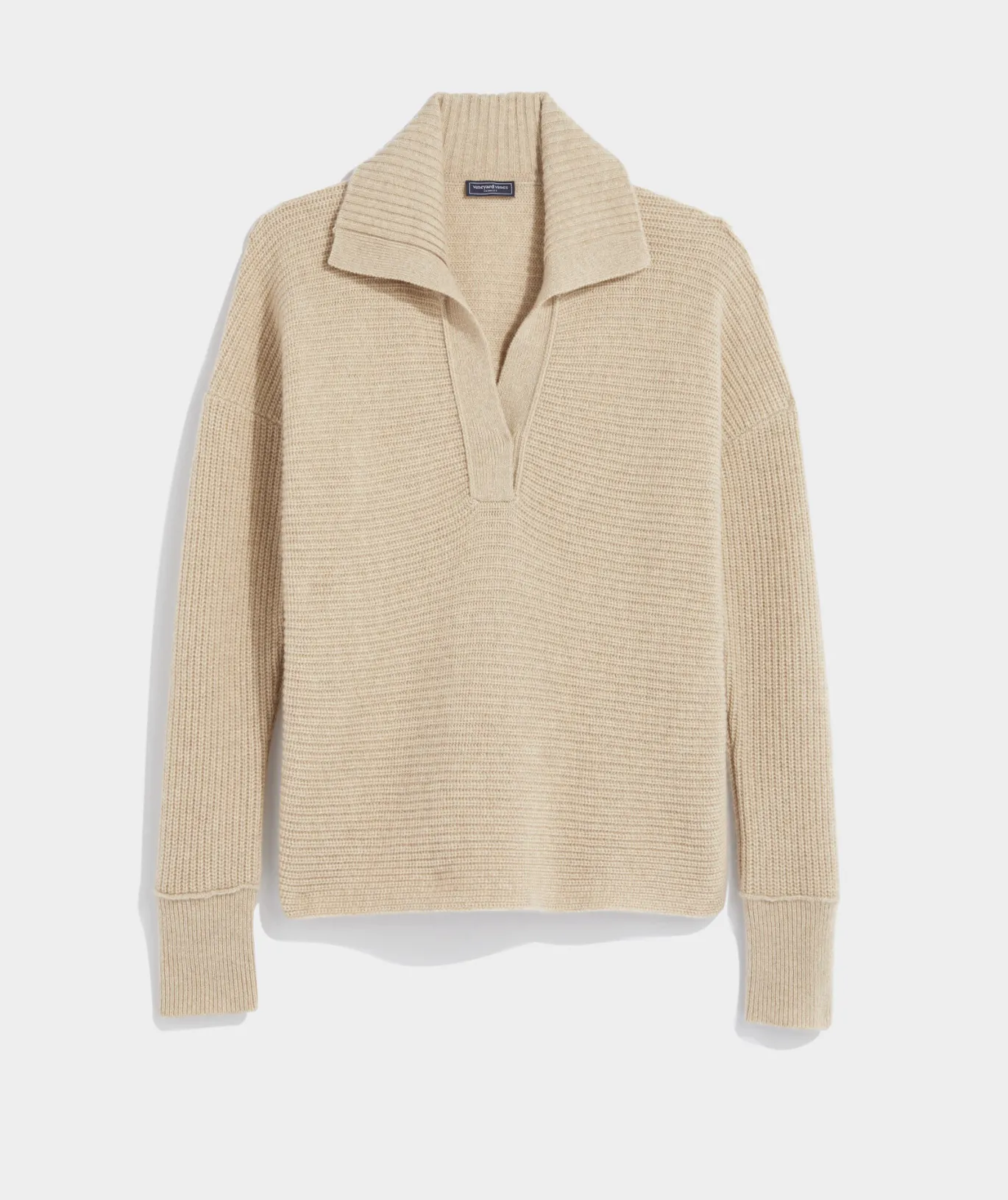 Ribbed Cashmere Polo Sweater
