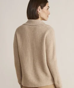Ribbed Cashmere Polo Sweater