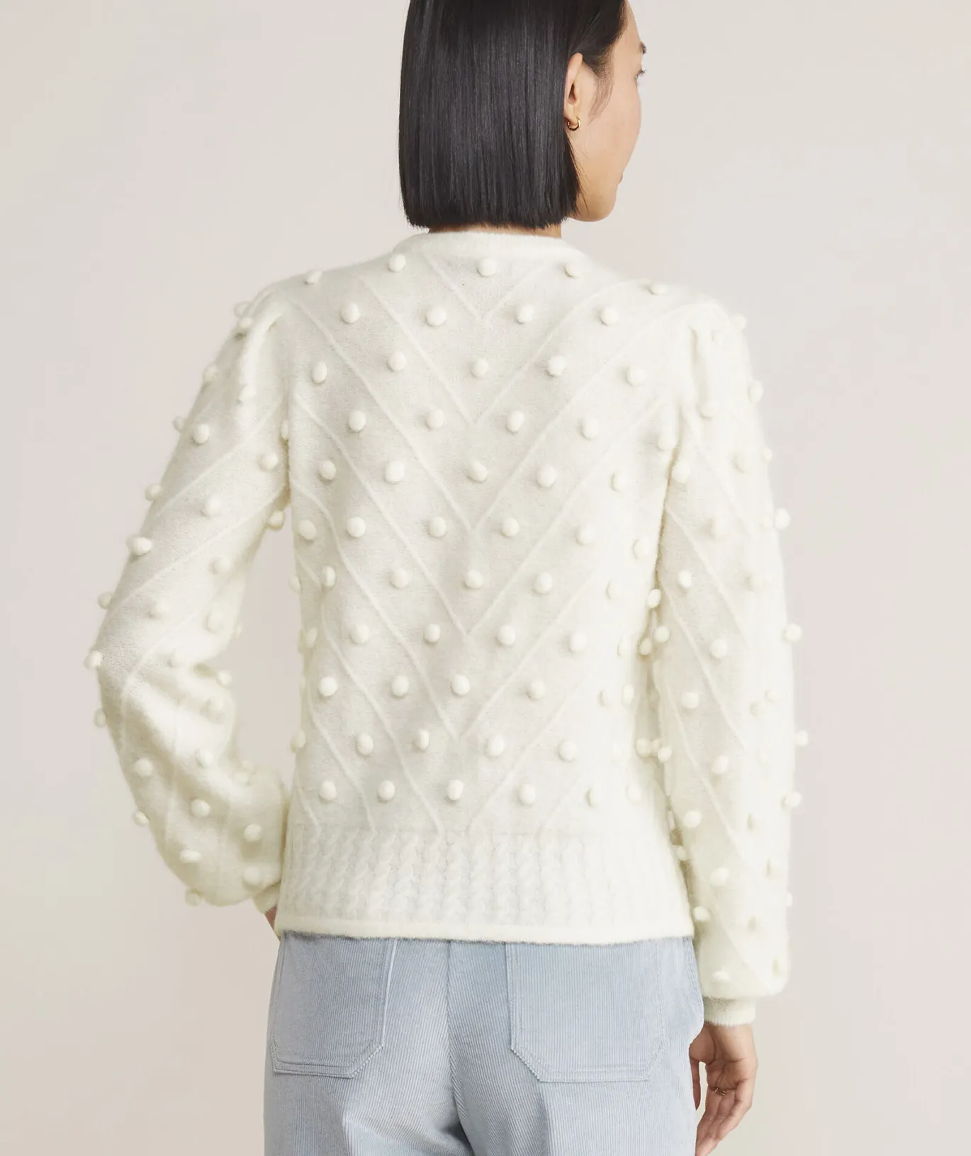Ribbed Cashmere Stripe Polo Sweater