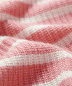 Ribbed Cashmere Stripe Polo Sweater