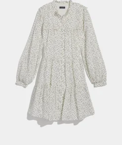 Ruffle Tiered Shirtdress