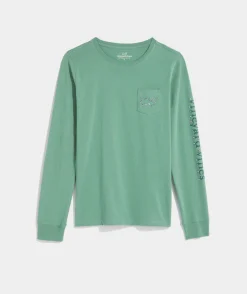 Santa Hat Whale Long-Sleeve Pocket Tee