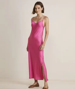 Satin Midi Slip Dress