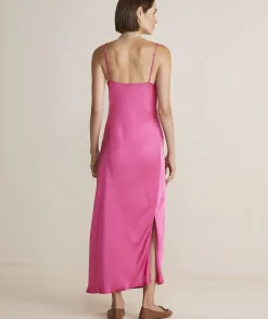 Satin Midi Slip Dress