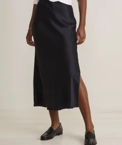 Satin Midi Slip Skirt