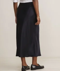Satin Midi Slip Skirt
