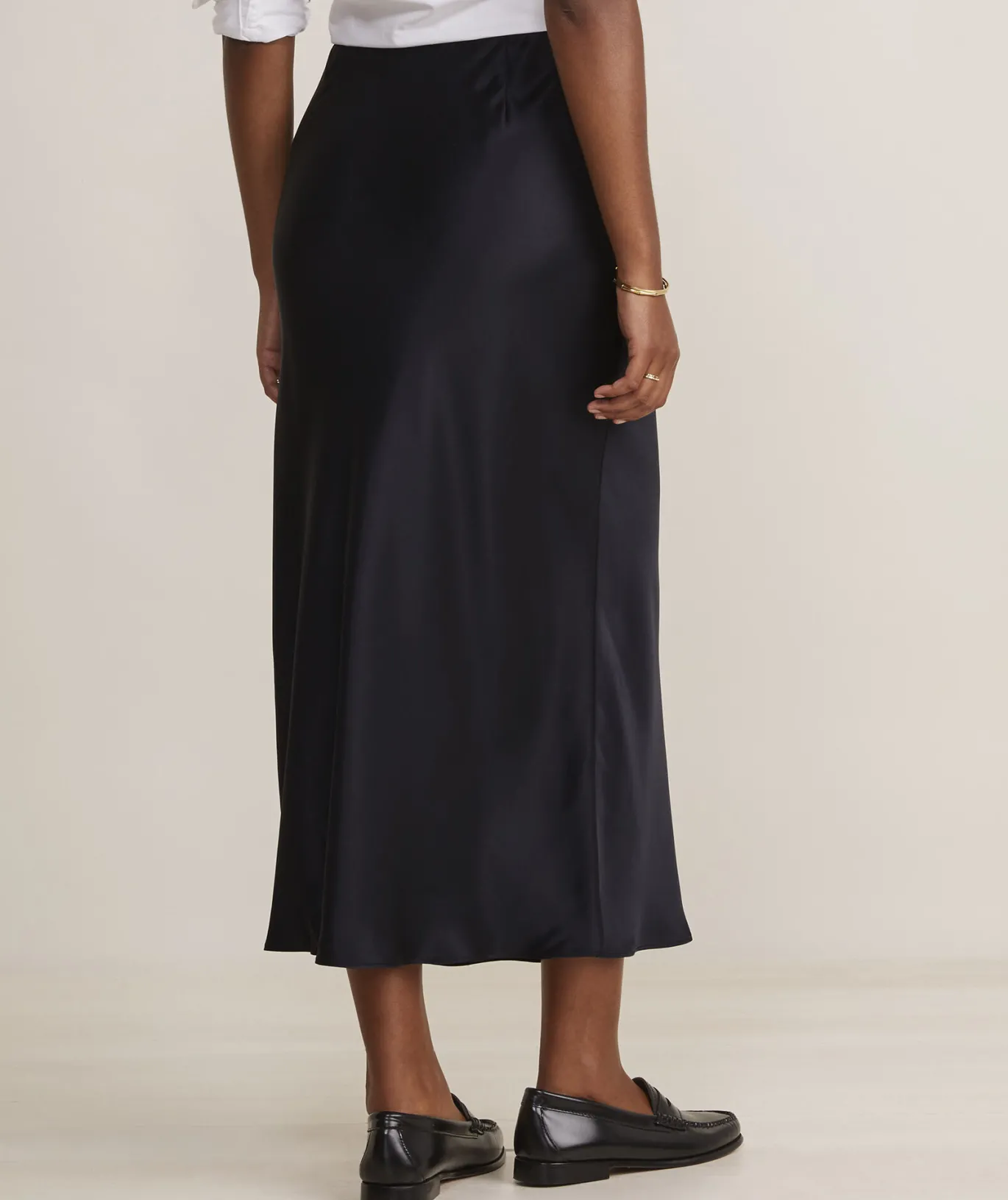 Satin Midi Slip Skirt