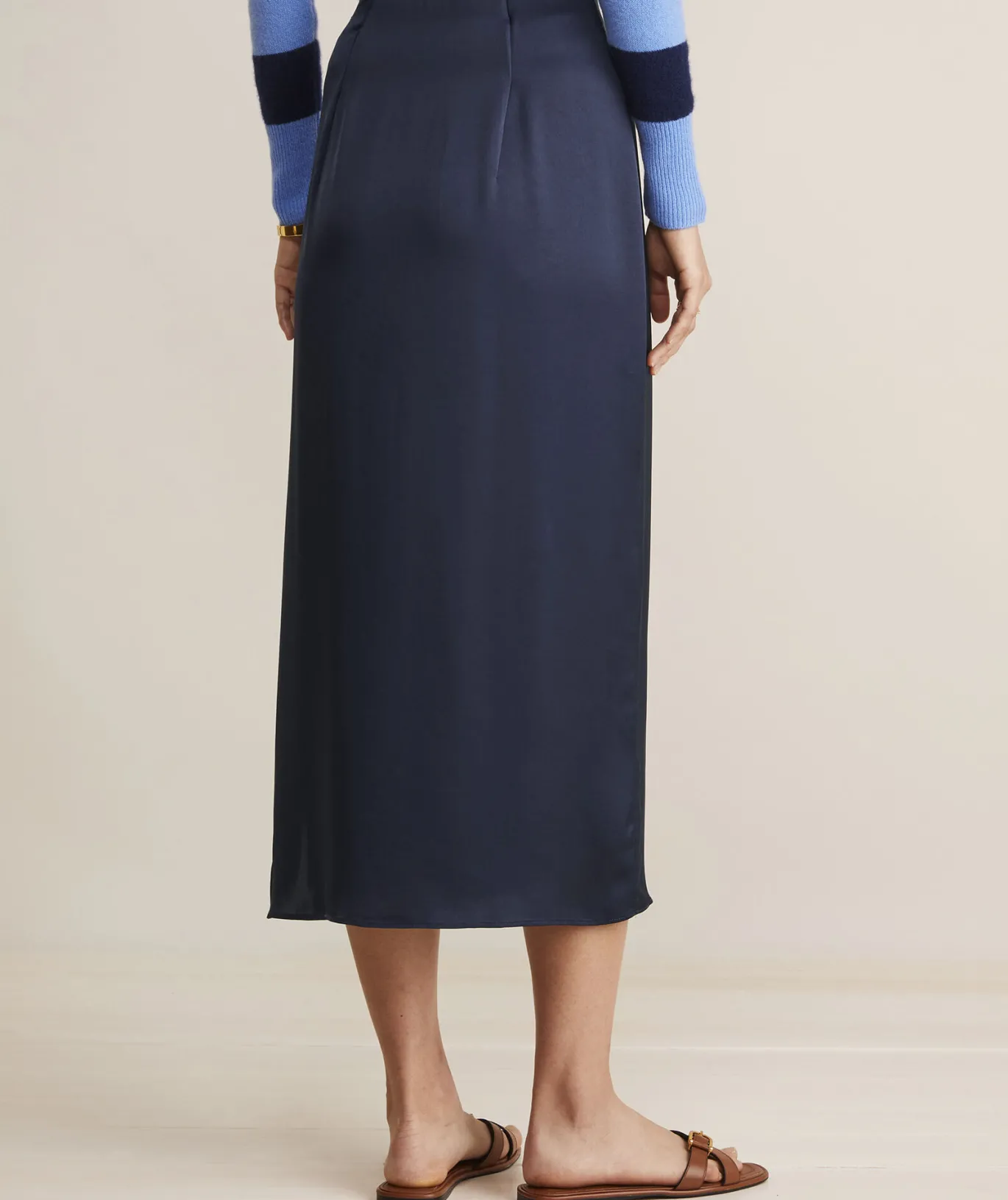 Satin Midi Slip Skirt