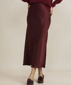 Satin Midi Slip Skirt