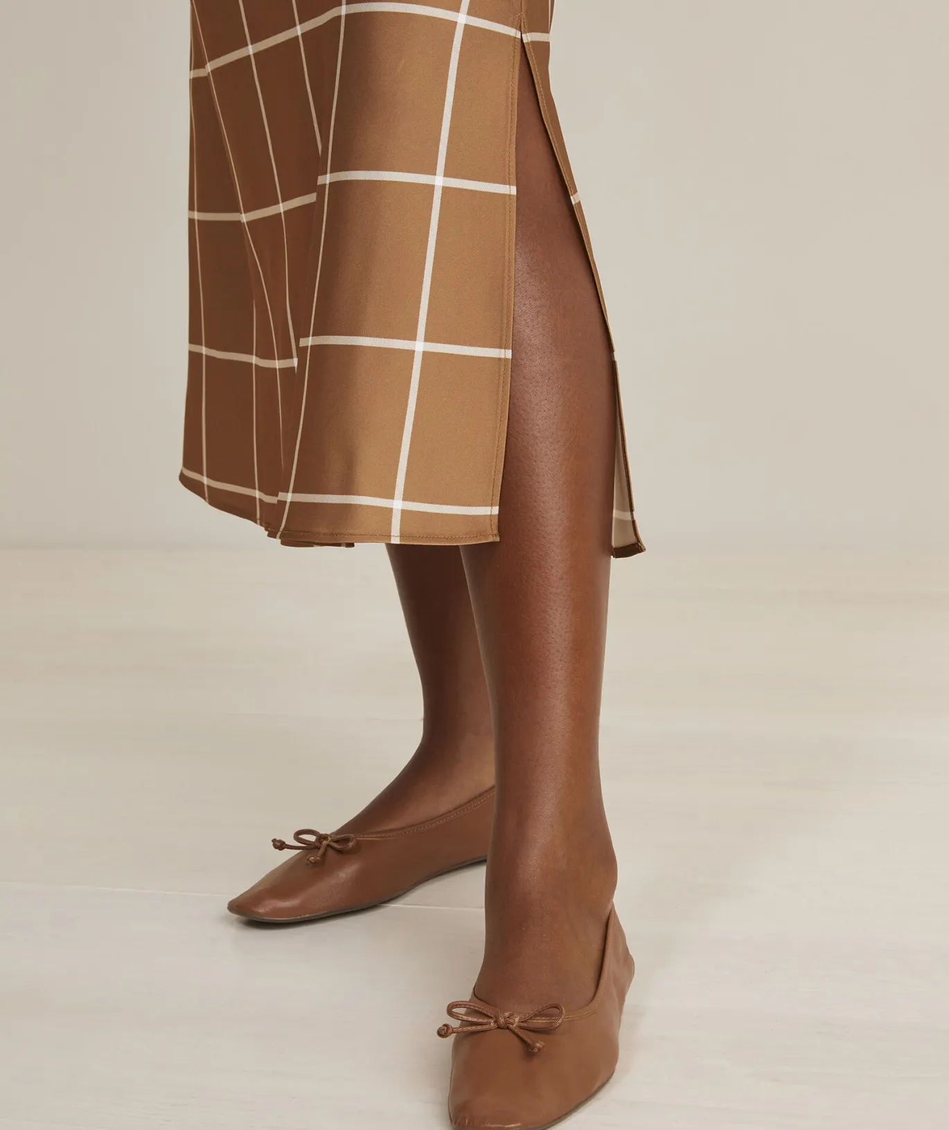 Satin Midi Slip Skirt