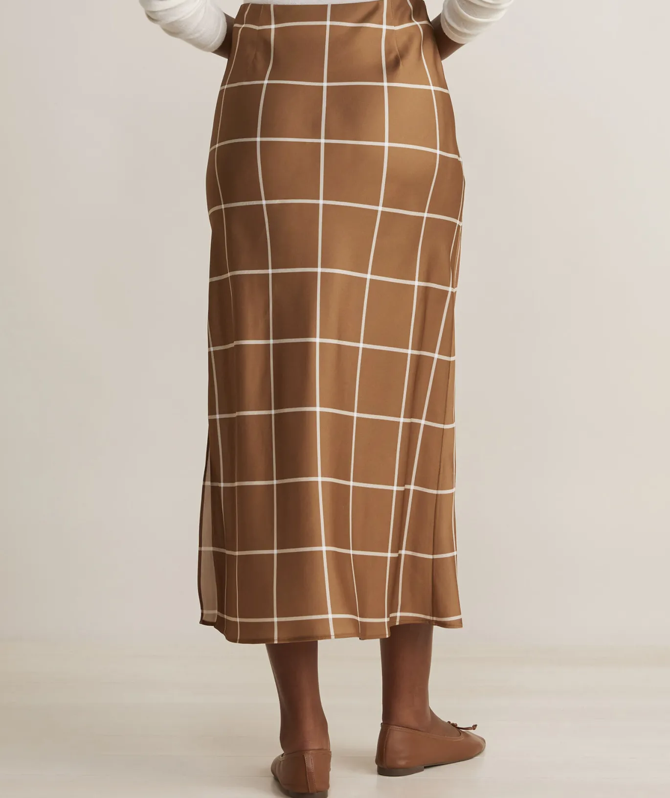 Satin Midi Slip Skirt