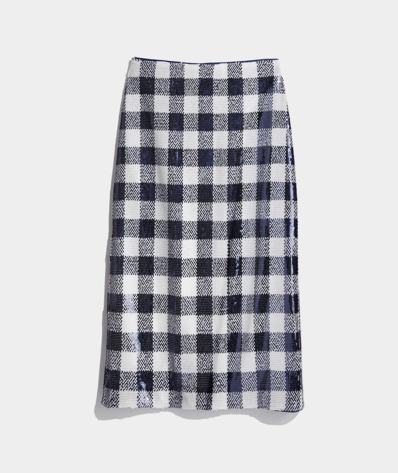 Sequin Check Midi Skirt