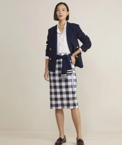 Sequin Check Midi Skirt