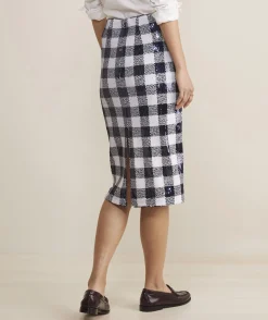 Sequin Check Midi Skirt