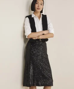 Sequin Midi Skirt