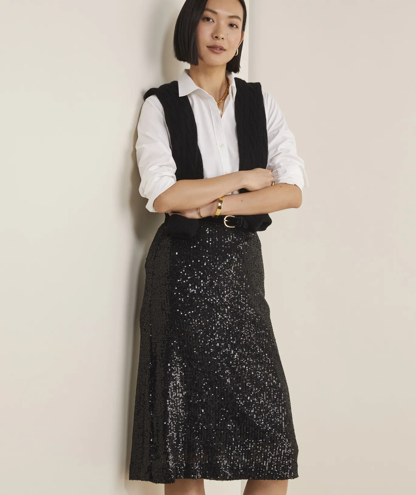 Sequin Midi Skirt