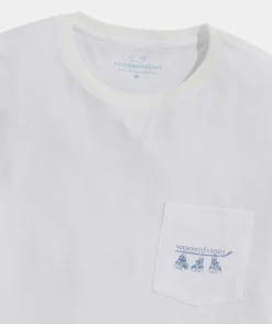 Sketched Hockey Skates Long-Sleeve Pocket Tee