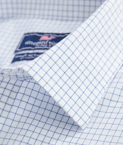 Stretch Poplin Check Spread Collar Shirt