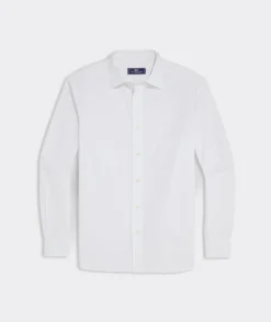 Stretch Poplin Solid Spread Collar Shirt
