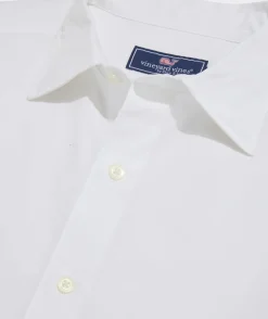 Stretch Poplin Solid Spread Collar Shirt