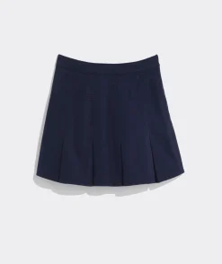 Stretch Twill Pleated Mini Skirt