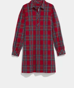 Tartan Poplin Popover Dress