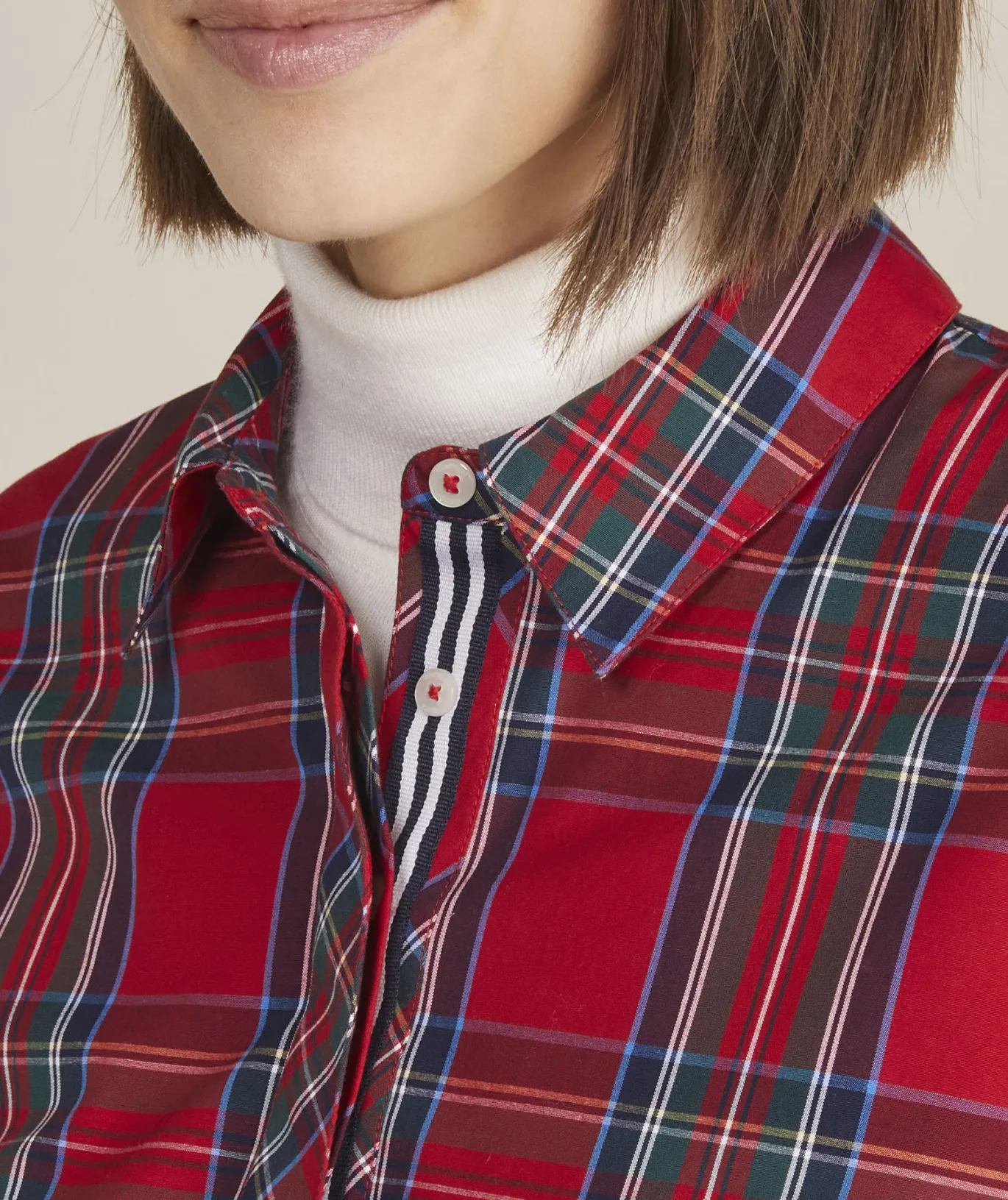 Tartan Poplin Popover Dress