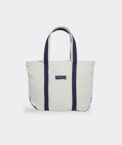 Toile Print Puffer Tote
