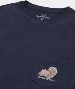 Turkey Whale Long-Sleeve Pocket Tee