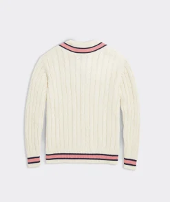 Varsity V-Neck Cotton Sweater