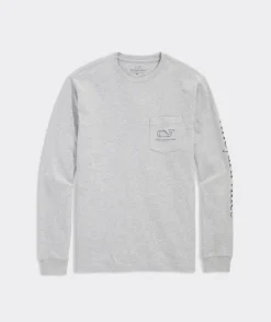 Vintage Football Whale Long-Sleeve Pocket Tee