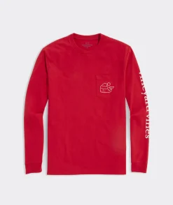 Vintage Santa Whale Long-Sleeve Pocket Tee