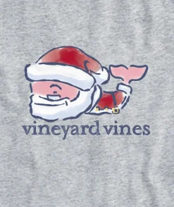 Watercolor Santa Whale Long-Sleeve Pocket Tee