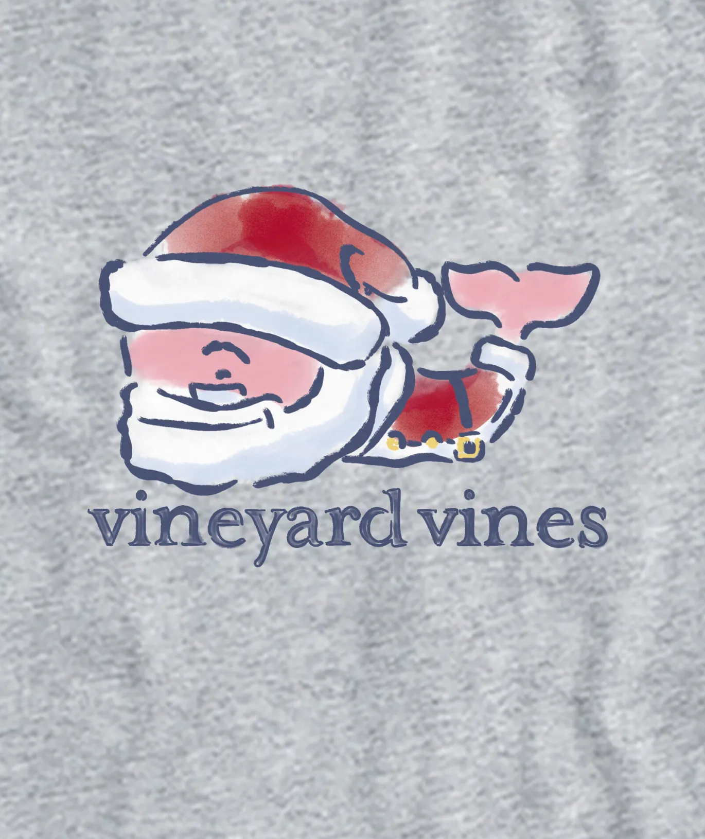 Watercolor Santa Whale Long-Sleeve Pocket Tee